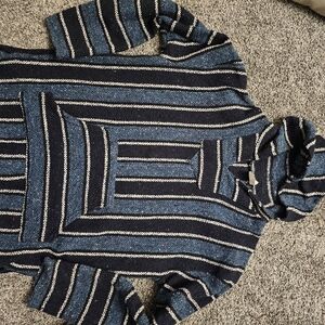 Men's Vintage Baja Drug Rug, Hippie Hoodie XXL (Fits Like XL) Made In Mexico.